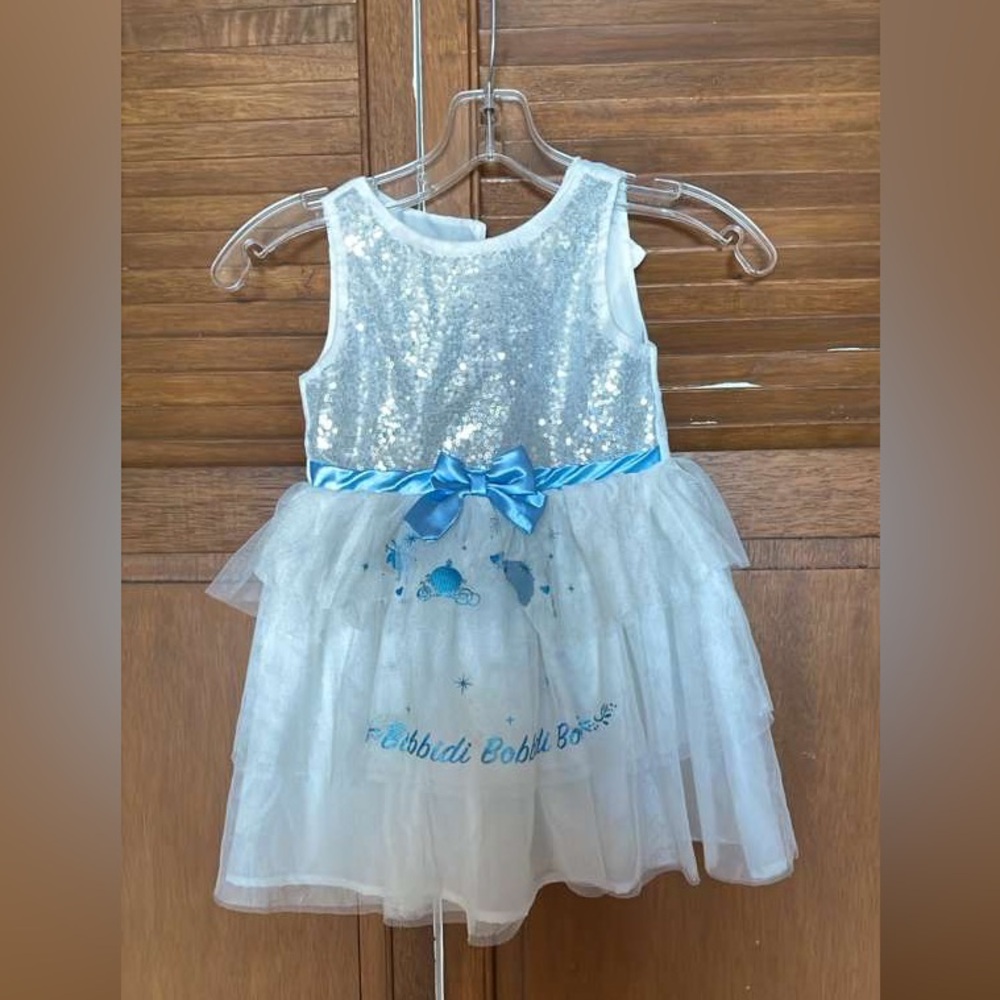Disney White and Blue Sequin Kids Costume Dress